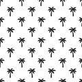 Palm tree seamless pattern. Repeating cute palms print. Repeated modern background. Flowers design prints. Sample texture black