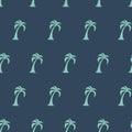 Palm tree seamless pattern. Summer tropical classical embroidery green grey background cloth t-shiert print