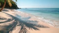 Palm Tree Shadow on Beach Royalty Free Stock Photo