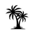 Palm Tree Silhouette. Black palm tree silhouettes Royalty Free Stock Photo