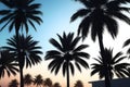 palm tree silhouette. Generative AI