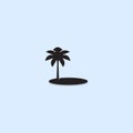 palm tree silhoute in tropical island Royalty Free Stock Photo