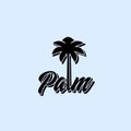 palm tree silhoute in tropical island Royalty Free Stock Photo