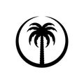 Palm tree silhouette icon. simple flat vector illustration