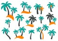 Palm tree silhouette icons