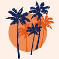 Palm tree silhouette vector illustration Royalty Free Stock Photo