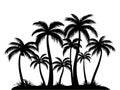 Palm tree silhouette on white background, tropical silhouette, beach tree, palm tree vector Royalty Free Stock Photo