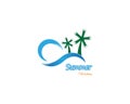 Palm tree summer logo template