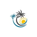 Palm tree summer logo template