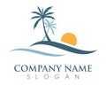 Palm tree summer logo template Royalty Free Stock Photo