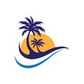 Palm tree summer vector icon Royalty Free Stock Photo