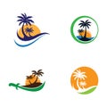 Palm tree summer vector icon Royalty Free Stock Photo