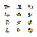 Palm tree summer vector icon Royalty Free Stock Photo