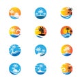 Palm tree summer vector icon Royalty Free Stock Photo