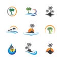 Palm tree summer vector icon Royalty Free Stock Photo