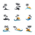 Palm tree summer vector icon Royalty Free Stock Photo