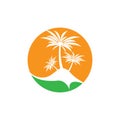 Palm tree summer vector icon Royalty Free Stock Photo