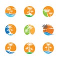 Palm tree summer vector icon Royalty Free Stock Photo