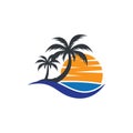 Palm tree summer vector icon Royalty Free Stock Photo