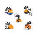 Palm tree summer vector icon Royalty Free Stock Photo
