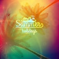 Palm Tree Sunset typography poster. Royalty Free Stock Photo