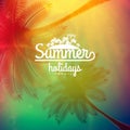 Palm Tree Sunset typography poster. Royalty Free Stock Photo