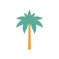 Palm tree tropical climate lush plant summer travel vacation 80s retro icon vector flat illustration Royalty Free Stock Photo