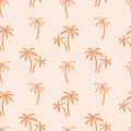 Palm tree vector seamless pattern. tropical summer background Royalty Free Stock Photo