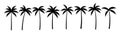 Palm tree vector silhouette coconut icon. Tropic palm tree miami black summer isolated design background.