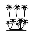 Palm tree vector stock illustration. Palm Silhouette. Beach. Coconut tree. Island vector