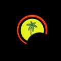 Palm tree and victor image round logo