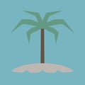 Palm tree with waves