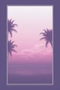 palm trees on the beach at sunset with a purple sky in the background Royalty Free Stock Photo
