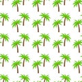 Palm trees with coconuts, seamless pattern. Background with coconut palms, vector.