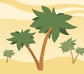 Palm trees with desert background