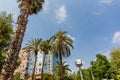 Palm trees and high-rise buildings in Antalya, Turkey. Royalty Free Stock Photo