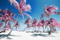 Palm trees on idyllic paradise beach