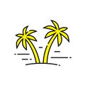 Palm trees line icon