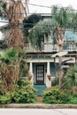 Palm trees and old house in Galveston, Texas Royalty Free Stock Photo