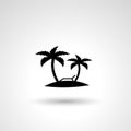 Palm trees sign. island isolated simple icon