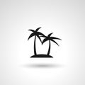 Palm trees sign. island isolated simple icon