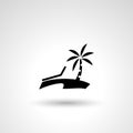 Palm trees sign. island isolated simple icon