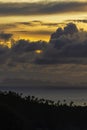 Beautiful sunset over the sea water on the island of Koh Phangan, Thailand. Travel and nature concept Royalty Free Stock Photo