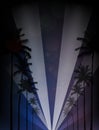 Palm trees silhouettes reflection in the water against night sky Royalty Free Stock Photo