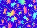 Palm trees silhouettes seamless pattern. Colorful gradient palm trees. Summer time, wallpaper with tropical pattern. Design for Royalty Free Stock Photo