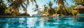 Palm Trees Surrounding Blue Pool