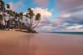 Sunrise cloudscape of paradise exotic island beach and tropical caribbean sea. Punta Cana Dominican, Dominicana Royalty Free Stock Photo