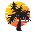 Summer tree palm logo icon vector template Royalty Free Stock Photo