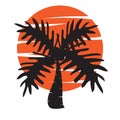 Summer tree palm logo icon vector template Royalty Free Stock Photo