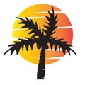 Summer tree palm logo icon vector template Royalty Free Stock Photo